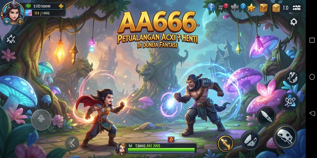 Tampilan gameplay yang mendebarkan dan aksi seru di dunia AA666.