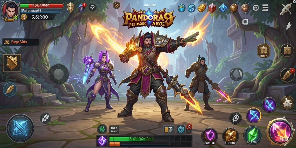 Tangkapan layar gameplay PANDORA99 dengan pertarungan yang menegangkan.