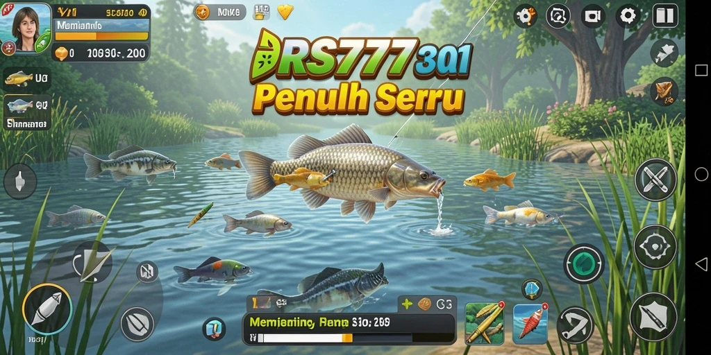 Tampilan gameplay yang mendebarkan dalam RS777 saat memancing.